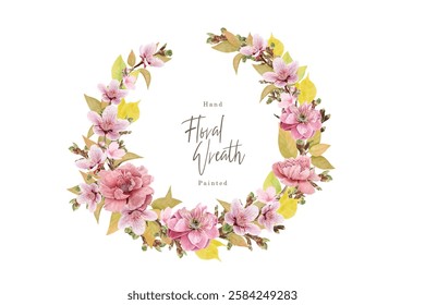 cherry blossom wreath background design