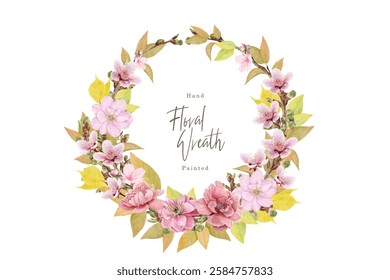 cherry blossom wreath background design