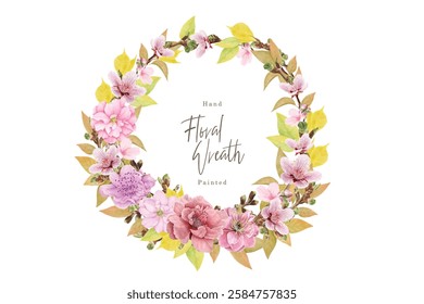 cherry blossom wreath background design