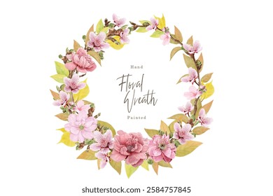 cherry blossom wreath background design