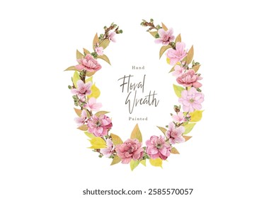 cherry blossom wreath background design