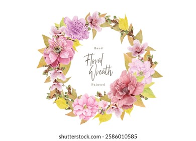 cherry blossom wreath background design