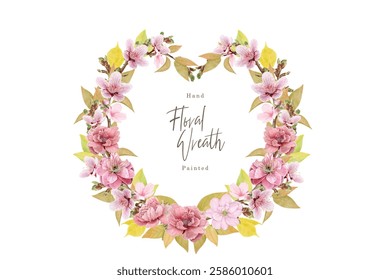 cherry blossom wreath background design