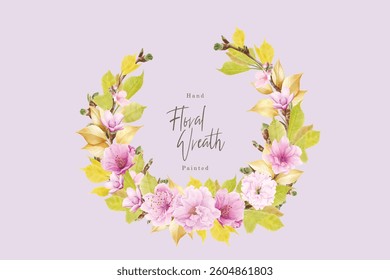 cherry blossom wreath background design