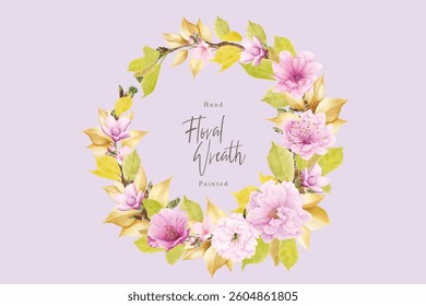 cherry blossom wreath background design