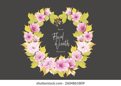 cherry blossom wreath background design