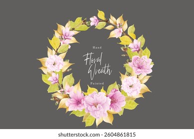 cherry blossom wreath background design