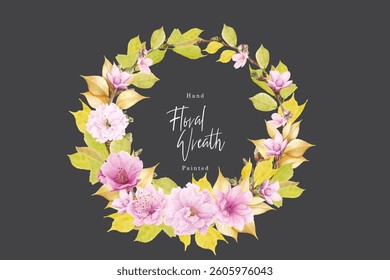 cherry blossom wreath background design