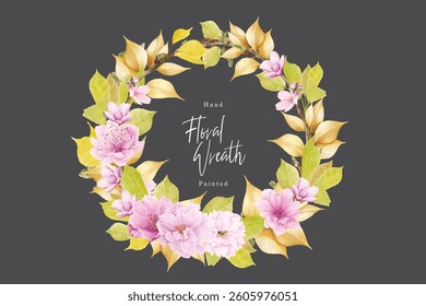 cherry blossom wreath background design