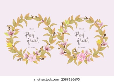 cherry blossom wreath card set