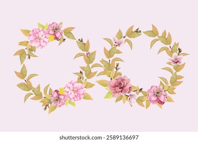 cherry blossom wreath card set