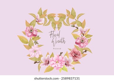 cherry blossom wreath card set