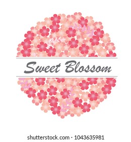 Cherry Blossom wreath vector design.