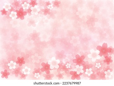 Cherry blossom-colored frame design like a watercolor painting