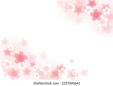 Cherry blossom-colored frame design like a watercolor painting