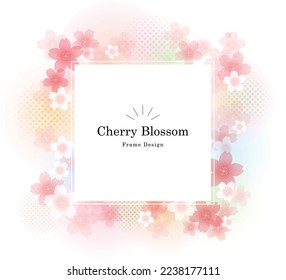 Cherry blossom-colored frame design like a watercolor painting