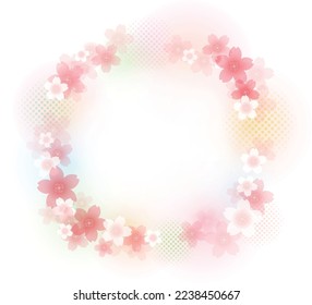 Cherry blossom-colored frame design like a watercolor painting