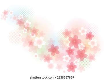 Cherry blossom-colored frame design like a watercolor painting