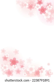 Cherry blossom-colored frame design like a watercolor painting