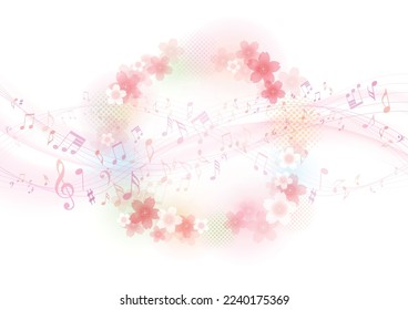 Cherry blossom-colored frame design like a watercolor painting