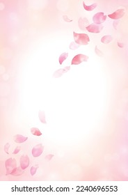 Cherry blossom-colored frame design like a watercolor painting