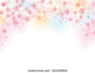 Cherry blossom-colored frame design like a watercolor painting