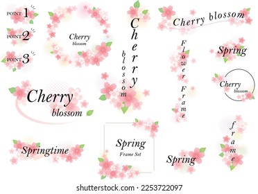 Cherry blossom-colored frame design like a watercolor painting