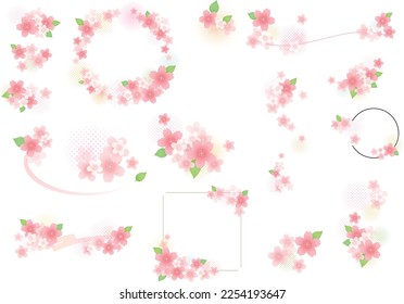 Cherry blossom-colored frame design like a watercolor painting