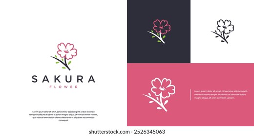 cherry blossoms and branches logo , flower season , beauty , design vector template.