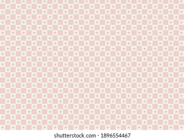 Cherry blossoms in a checkered pattern