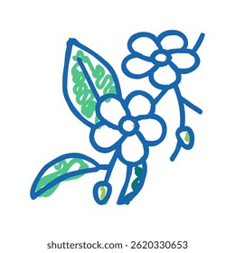 cherry blossoms doodle icon sketch vector. cherry blossoms sign. isolated symbol illustration
