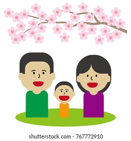 Cherry blossoms and family