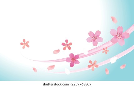 Cherry blossoms Fashionable spring background illustration
