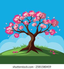 its a Cherry blossoms flower vector design