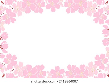 Cherry blossoms in full bloom surround frame Spring decoration