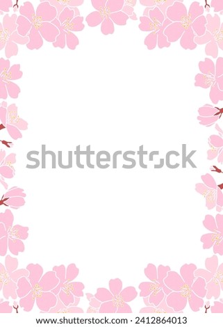 Cherry blossoms in full bloom surround frame Vertical orientation frame