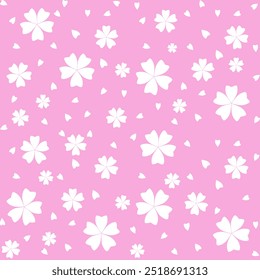 Las flores de cerezo tienen forma orgánica con fondo transparente. Patrón floral abstracto simple. Ideal para el diseño textil, tela, Fondo de pantalla, tarjetas, cubiertas, carteles y decoración.