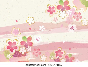 Cherry blossoms in Japan are dancing illustrations
