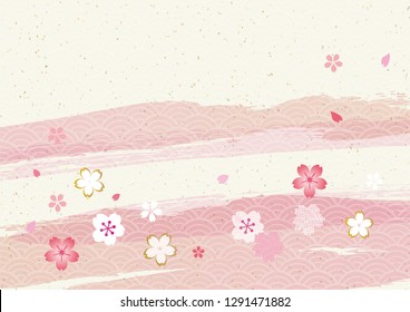 Cherry blossoms in Japan are dancing illustrations