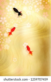Cherry Blossoms Japanese paper New Year card background