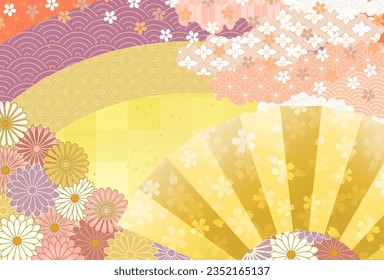 Cherry Blossoms Japanese Pattern Background