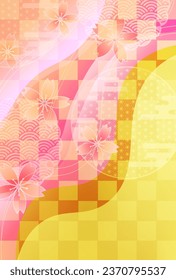 Cherry Blossoms Japanese Pattern Nengajo Background
