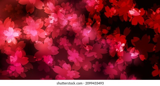 Cherry blossoms Japanese pattern spring background 