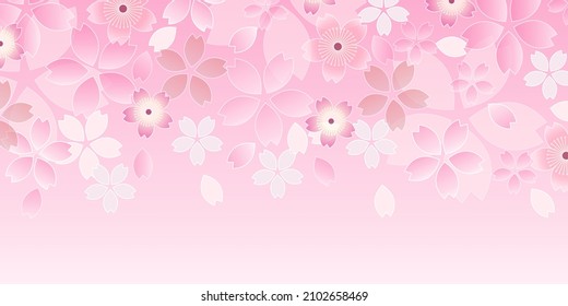 Cherry blossoms Japanese pattern spring background 