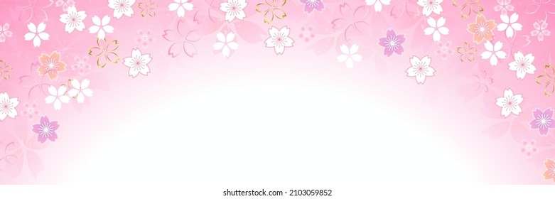 Cherry blossoms Japanese pattern spring background 