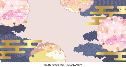 Florecimiento del cerezo Fondo de primavera del patrón japonés