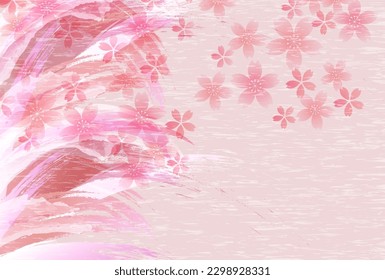 Cherry Blossoms Japanese Pattern Watercolor Background