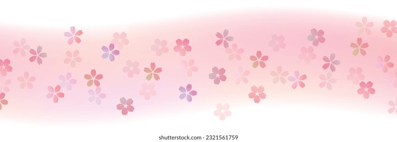 Cherry Blossoms Japanese Pattern Watercolor Background