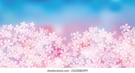 Cherry Blossoms Japanese Pattern Watercolor Background