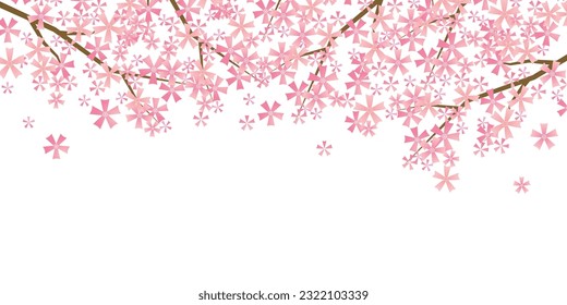 Cherry Blossoms Japanese Pattern Watercolor Background